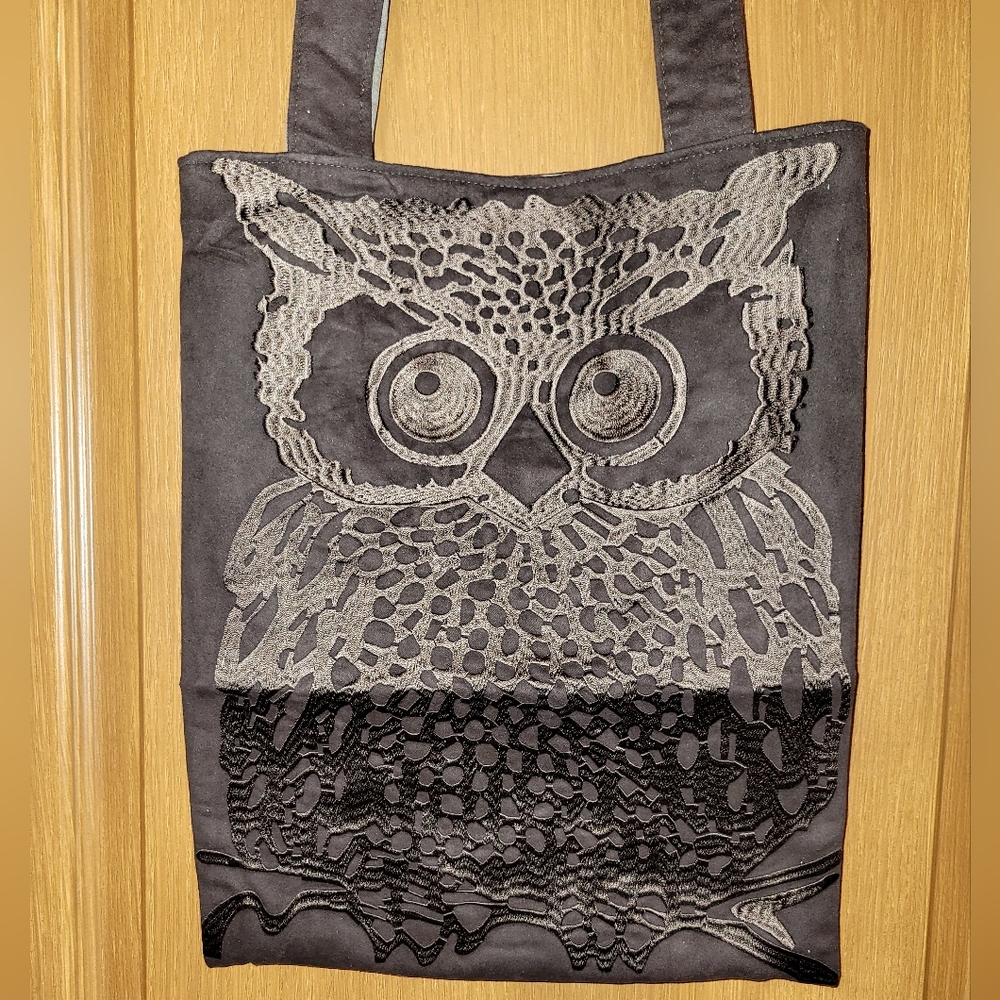 Chic Brown Owl Design Tote Bag - Microfiber -NEW